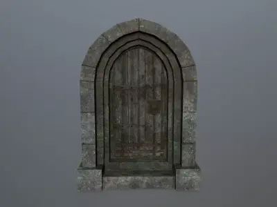 Medieval Door Low-poly 3D model