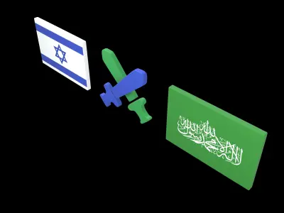 Israel VS Hamas War Icon v1 001 Low-poly 3D model