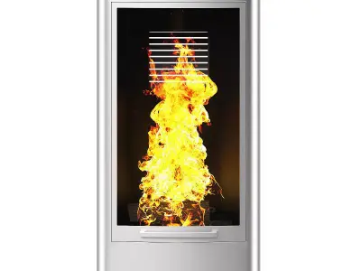 Standing Metal Fireplace 1 3D model