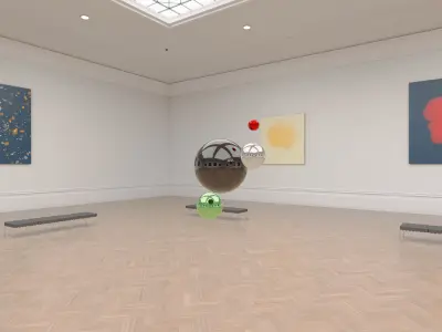 HDRI - Art Museum Gallery Interior 12 - 16384x8192 Texture