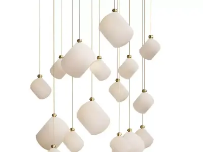 Modern Stairwell led chandelier lighting large bubble  3D model
