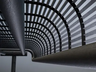 Modern Metal Lattice Bench Low-Poly  Low-poly 3D model