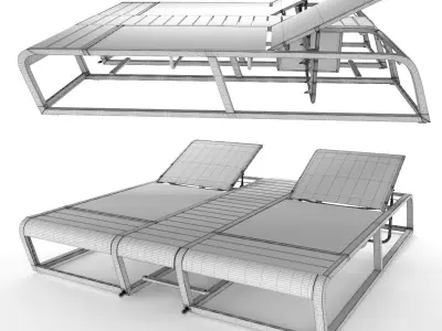 Street furnirure chaise lounge 3D model