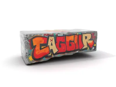 Graffiti Brick Wall model pack Low-poly 3D model