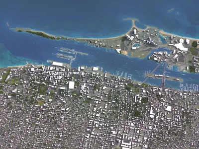 Nassau - 3D City Model Low-poly 3D model