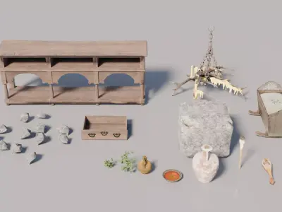 500 Medieval Game Assets Vol4-Inspired by The Witcher 3 Low-poly 3D model