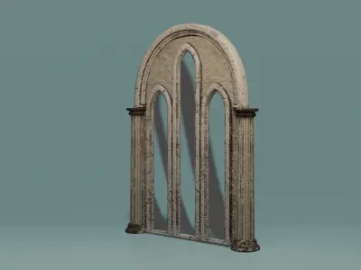 Gotic Window Set Low-poly 3D model