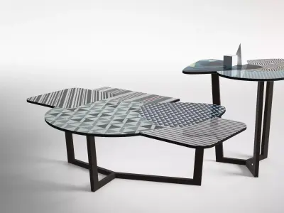 Doppler side table with two legs 3D model