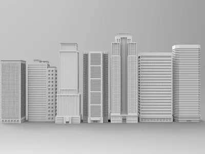 Building package Low-poly 3D model