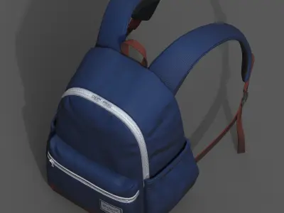 Backpack Camping bag baggage pockets  Low-poly 3D model