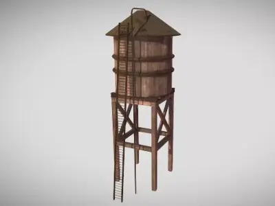 Water tower Free low-poly 3D model get