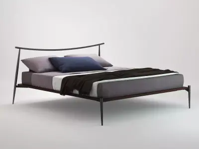 Orpheo modern bed with metal frame 3D model