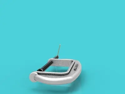 U Clamp silver ring Free 3D model