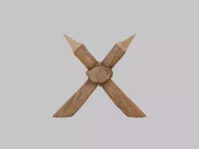 Wooden Barricade Low-poly 3D model