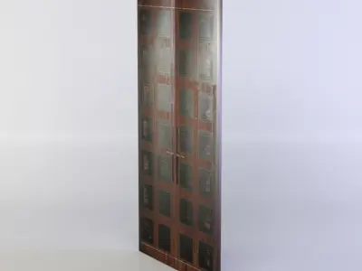 Door wooden Low-poly 3D model 4