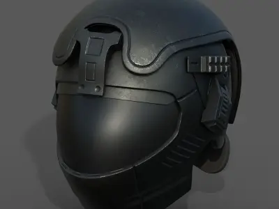 Helmet scifi military futuristic technology cyborg fantasy  Low-poly 3D model