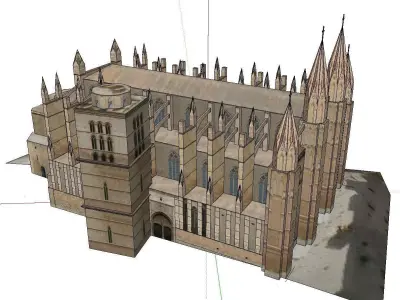Architecture-Religion-God-Culture-Temple-034 cathedral with s... 3D model