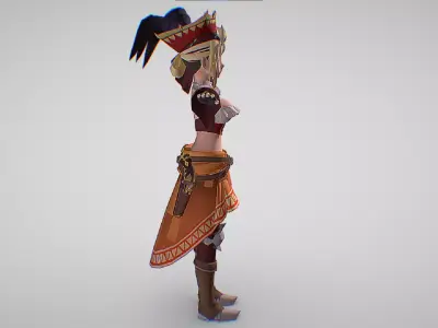 Lyra - Captain - Monster Hunter Riders - Cute Anime Girl Low-poly 3D model