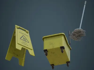 Mop Wringer 1B Low-poly 3D model