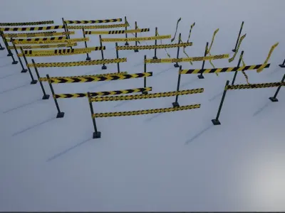 Modular Ribbon Scene Stripes Low-poly 3D model