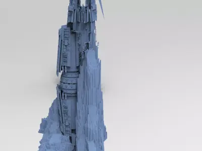 Alien Ship on mountain 5 3D model