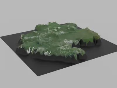 Gabon Map Country Low-poly 3D model