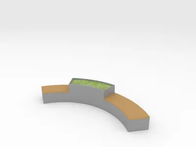 Bench Park 17 Low-poly 3D model