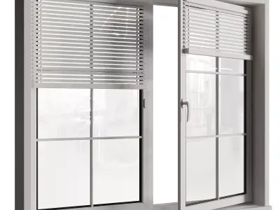  Set of plastic window Low-poly 3D model