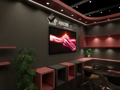 Exhibition booth design 3D model 7m x 3m 3D model