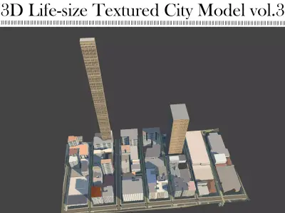 3D Lifesize Textured City Model vol 3 Low-poly 3D model