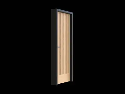 Sustainable Wood Grooved Panel Door 3D model