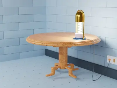 Unique Table Lamp and Parts Interior Design 3D Model Low-poly 3D model