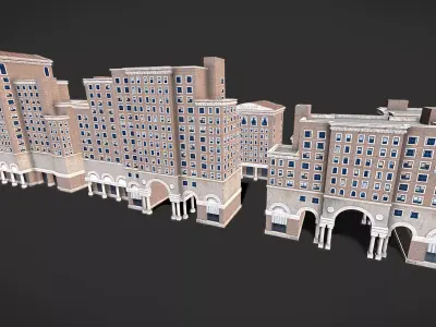Buildings Low-poly 3D model