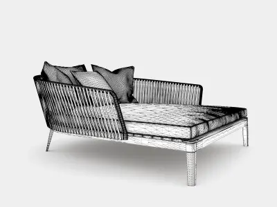 Comfortable daybed for outside 3D model