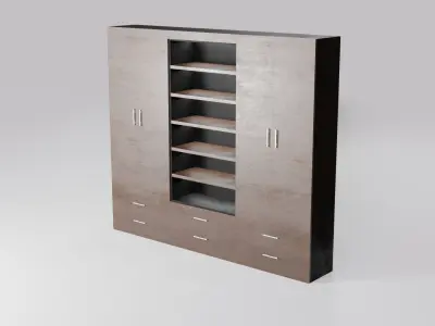 Modern closet wardrobe id9 Low-poly 3D model