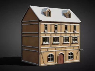 German yellow house 3D model