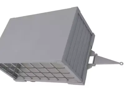 Airport Closed Baggage Trailer 3D model