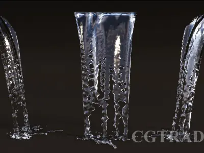 Animated waterfall  - NO PLUGINs 3D model