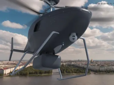  Stealth Recon Drone Gray Rigged for Cinema 4D 