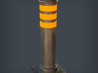 Bollard - Urban Low-poly 3D model