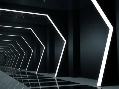Sci Fi Corrdior Low-poly 3D model