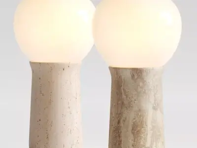 CB2 Exclusive Fin Travertine Table Lamp 3D model