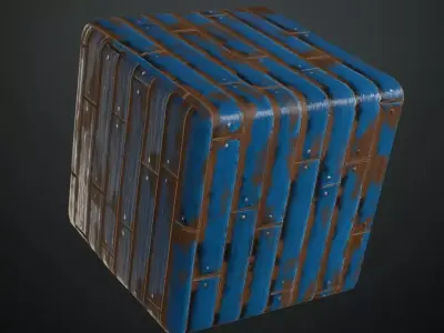 Distressed Painted Blue Wood Texture