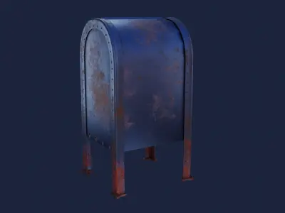 Mailbox 3D Model old rusty 3D model