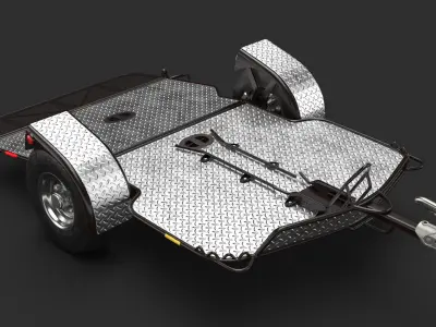  ATV Trailer Empty and Trailer Coupling Hitch 