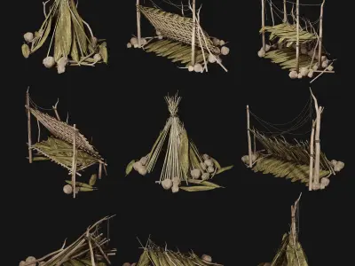 JUNGLE SWAMP CITY TRIBAL VILLAGE MEGA BUILDER AAA COLLECTION 3D Model Pack