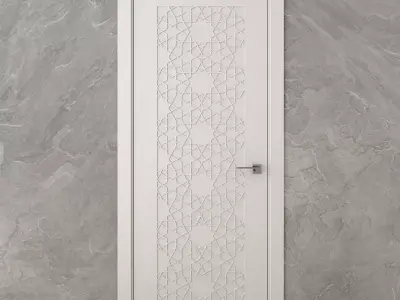 Interior door with Arabic carvings 3D model