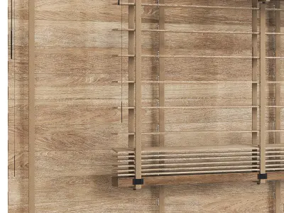 Wooden Blinds Set Low-poly 3D model