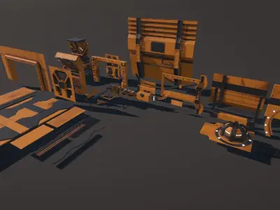 Scifi Environment Pack Low-poly 3D model