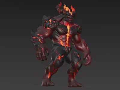 Lava Horned Monster 3D Model Variant 3D model
